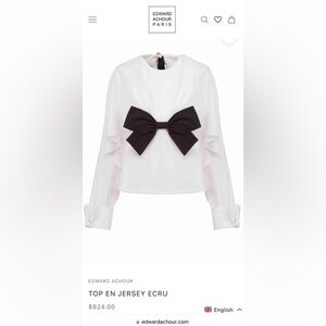 Edward Achour Paris TOP EN JERSEY ECRU